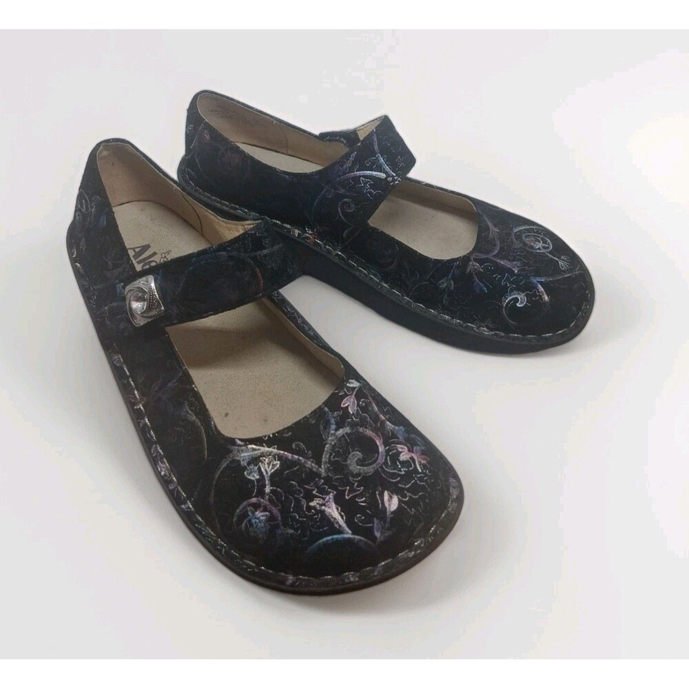 Alegria Paloma 539 Metallic Floral Women’s Mary Jane Shoes Size 38/8 Comfort